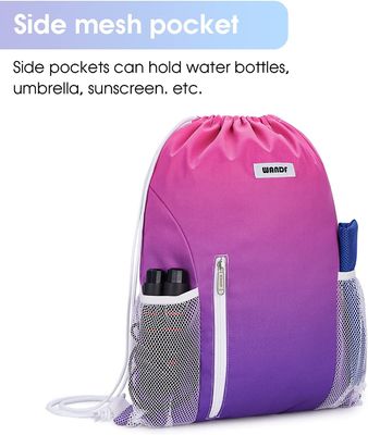 Gymnase Sackpack de sport de sac de sac à dos de cordon de résistant à l'eau avec Mesh Pockets