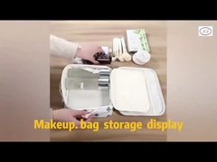 Trousse de maquillage en velours avec poignée Trousse de maquillage avec porte-pinceau de maquillage Trousse de maquillage de voyage Rose