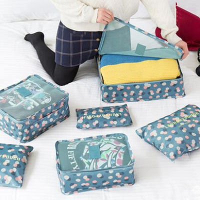 Qualité  6 Pieces Polyester Travel Bag Set Clothing Shoes Cosmetic Luggage Organizer Set usine