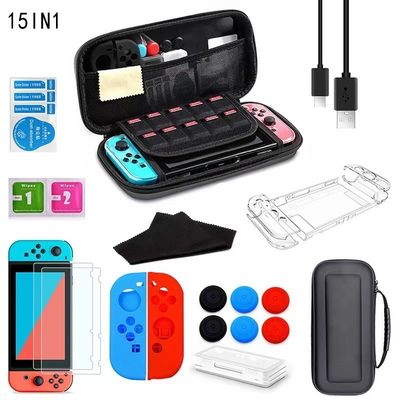 8 dans 1 ensemble accessoire de jeu pour le câble de Kit Screen Protector Case Charging d'accessoires de housse de transport de voyage de commutateur de Nintendo