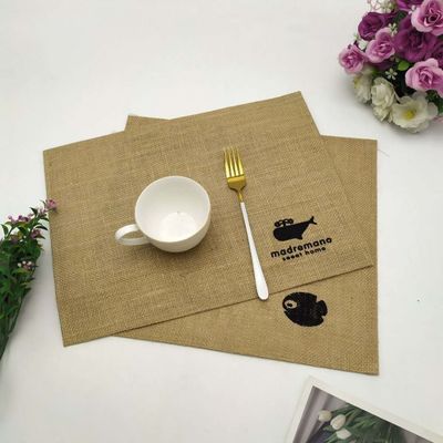 Les outils de cuisine d'ODM et les ustensiles imperméabilisent la serviette de thé réutilisable de jute de toile de jute de thé de café