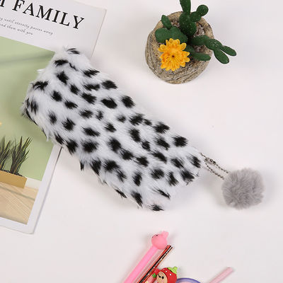 Étudiant mignon créatif Storage Bag de fournitures scolaires de filles de Pencilcase de papeterie de sac d'école de trousse d'écolier de peluche d'impression de léopard