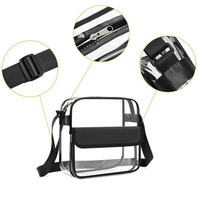 La lettre adaptée aux besoins du client de Logo Clear Crossbody Purse Bag raccorde l'épaule claire Tote Bag de gymnase approuvé disponible de stade