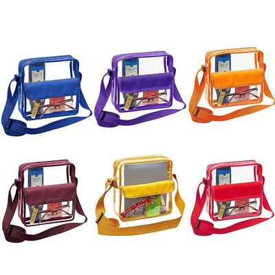 La lettre adaptée aux besoins du client de Logo Clear Crossbody Purse Bag raccorde l'épaule claire Tote Bag de gymnase approuvé disponible de stade
