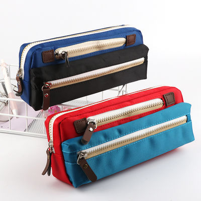 Sac de crayon d'école de trousse d'écolier de toile pour le sac cosmétique de sucrerie d'étudiants de couleur de papeterie de grande capacité simple de trousses d'écolier