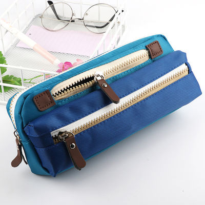 Sac de crayon d'école de trousse d'écolier de toile pour le sac cosmétique de sucrerie d'étudiants de couleur de papeterie de grande capacité simple de trousses d'écolier