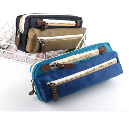 Sac de crayon d'école de trousse d'écolier de toile pour le sac cosmétique de sucrerie d'étudiants de couleur de papeterie de grande capacité simple de trousses d'écolier