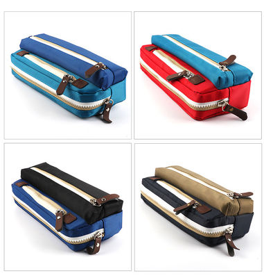 Sac de crayon d'école de trousse d'écolier de toile pour le sac cosmétique de sucrerie d'étudiants de couleur de papeterie de grande capacité simple de trousses d'écolier