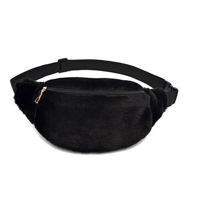 La hanche de Bum Bag Female Travel Bum d'hiver de sac de taille de fourrure de lapin de Faux de prix usine invente le sac occasionnel de coffre de poche de téléphone