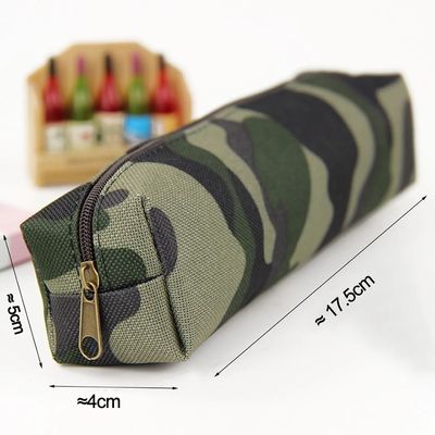 Poche cosmétique de paquet de dessin de boîte de papeterie de fournitures scolaires de sac de crayon de toile adaptée aux besoins du client par usine de trousse d'écolier de camouflage