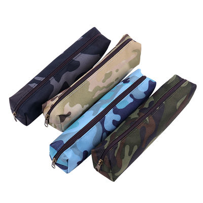 Poche cosmétique de paquet de dessin de boîte de papeterie de fournitures scolaires de sac de crayon de toile adaptée aux besoins du client par usine de trousse d'écolier de camouflage