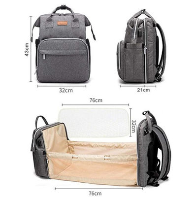 Huche pliable de sac de couche-culotte de sac de mère de soins d'ODM d'OEM avec USB