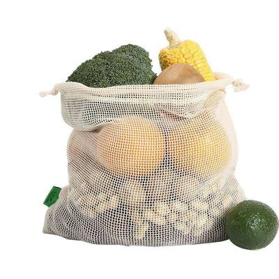 Épicerie végétale Mesh String Backpack de coton de cordon de sac à dos organique de sac