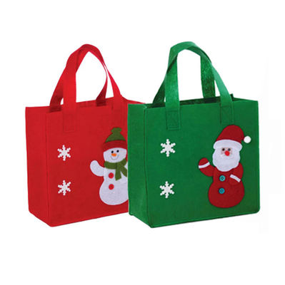 2021 nouveau Noël de vente chaud Santa a senti le sac réutilisable de poignée de sac à provisions de femme de sac d'emballage pour le cadeau de Noël