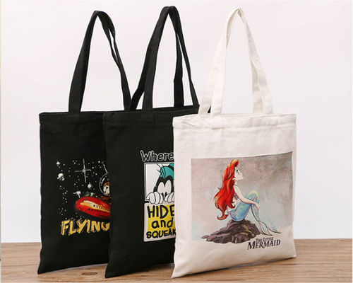 toile réutilisable de haute qualité   sacs d'emballage de sacs de dame à achats avec le sac d'école à la mode de sac à main de coton de tirette pour des enfants