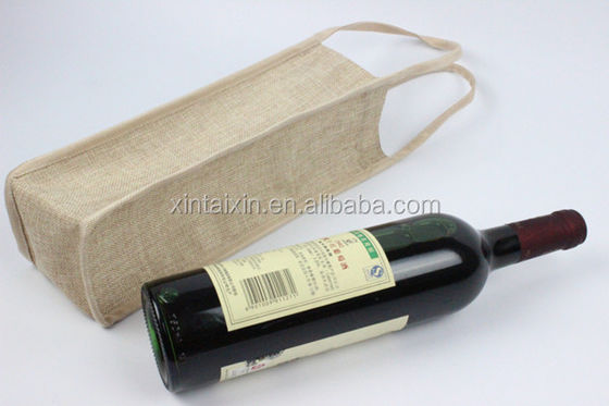 Bouteille 2021 du petit prix 1   le cadeau réutilisable adapté aux besoins du client de haute qualité de sac de vin de toile de sac de transporteur de vin de jute portent la valise