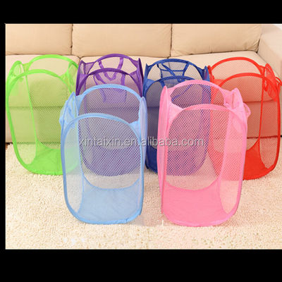 Les tissus pliables colorés portatifs de Mesh Laundry Basket Reusable Dirty mettent en sac