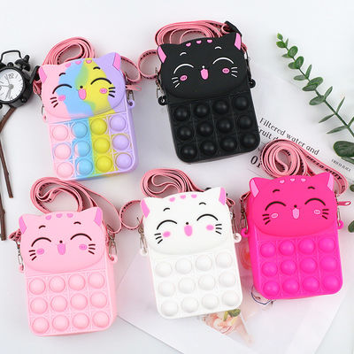 La poussée de personne remuante bouillonne croix de silice de dames de portefeuille de Toy Rainbow Unicorn Coin Purse - sac mortuaire
