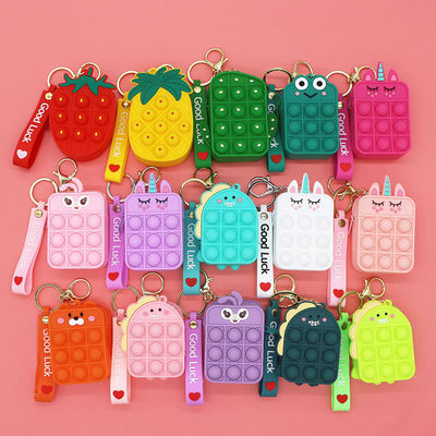La poussée de personne remuante bouillonne croix de silice de dames de portefeuille de Toy Rainbow Unicorn Coin Purse - sac mortuaire