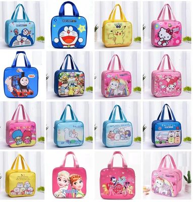 Les enfants de bande dessinée déjeunent courant ascendant imperméable de toile plus fraîche de sac bel isolé