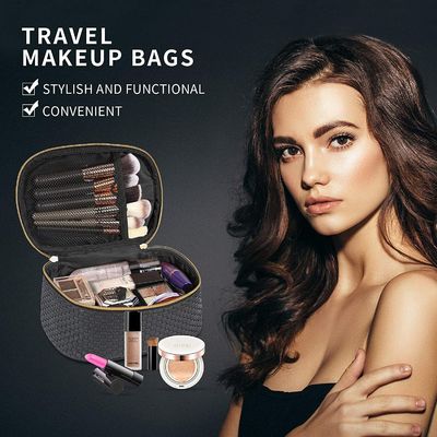 Sac cosmétique de voyage de sac de maquillage pour l'organisateur imperméable portatif Bag Toiletry Bags de maquillage de femmes noir de 3 paquets