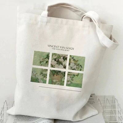 Épicerie Tote Custom Printing Eco Canvas Handbag With VAN GAGH Painting