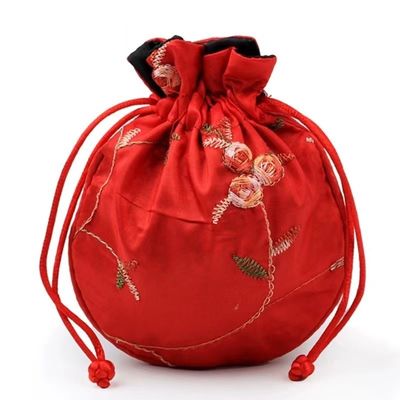Sacs multicolores de cadeau de bourse de poche de bijoux de damassé de brocard de Mini Chinese Silk Drawstring Bag