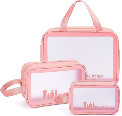 Sac cosmétique propre de PVC de scintillement de femmes de sac transparent de maquillage