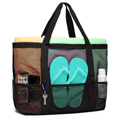 Sacs de plage de pique-nique de conservation de la chaleur de Mesh Transparent Bag Double Layer de femmes grands