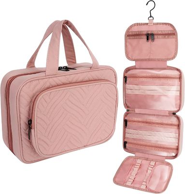 Organisateur cosmétique de voyage de sac d'article de toilette de maquillage de sac de voyage de maquillage de sac noir portatif de cas cosmétique