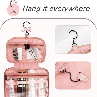 Organisateur cosmétique de voyage de sac d'article de toilette de maquillage de sac de voyage de maquillage de sac noir portatif de cas cosmétique