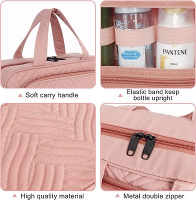 Organisateur cosmétique de voyage de sac d'article de toilette de maquillage de sac de voyage de maquillage de sac noir portatif de cas cosmétique