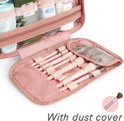 Organisateur cosmétique de voyage de sac d'article de toilette de maquillage de sac de voyage de maquillage de sac noir portatif de cas cosmétique