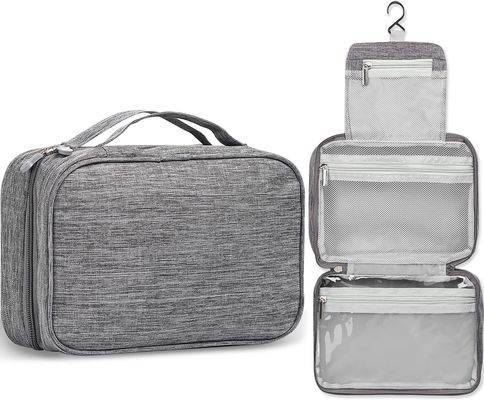 Sac masculin d'article de toilette de cosmeticbags de dames de grande capacité de double-couche de tirette de sac cosmétique portatif de voyage avec des diviseurs