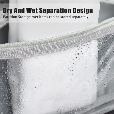 Sac masculin d'article de toilette de cosmeticbags de dames de grande capacité de double-couche de tirette de sac cosmétique portatif de voyage avec des diviseurs
