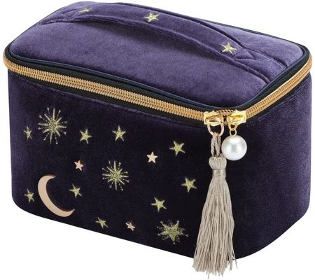 Sac commode de maquillage de protection de choc de maquillage de sac de bleu marine d'oie-vers le bas pratique durable et exquise de ciel