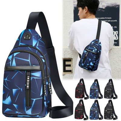Sac de poitrine anti-vol pour hommes, sacs de messagers à court voyage, bandoulière de charge USB