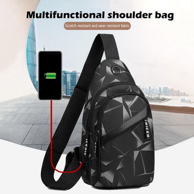 Sac de poitrine anti-vol pour hommes, sacs de messagers à court voyage, bandoulière de charge USB