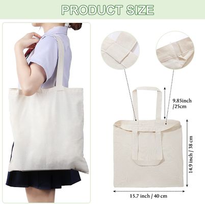 Toile réutilisable simple Tote Bag For Shopping de coton de cadeau
