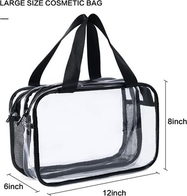 Sac transparent imperméable de maquillage de maquillage de sac d'article de toilette de sac de sac transparent de grande taille transparent de voyage