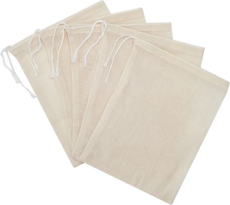 Sacs de cordon légers de coton de pouce 5x7 pour les approvisionnements à la maison de mariage de partie
