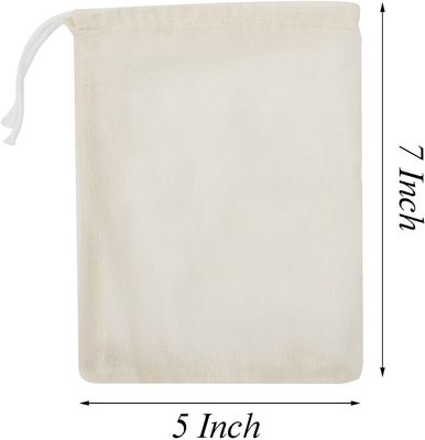 Sacs de cordon légers de coton de pouce 5x7 pour les approvisionnements à la maison de mariage de partie