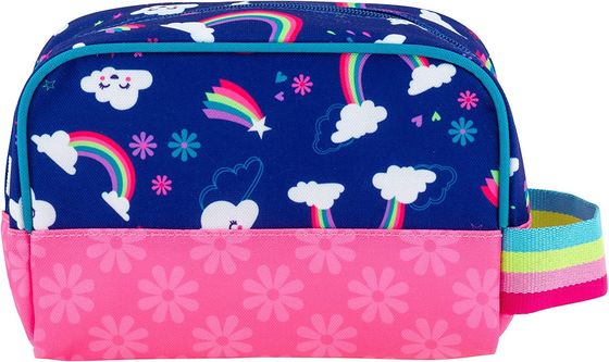 Le sac de l'article de toilette des enfants durables mignons d'arc-en-ciel multifonctionnel imperméabilisent