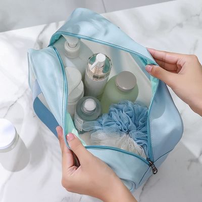 Sac transparent de lavage de voyage d'article de toilette du sac 3 de PCS de cosmétique clair de maquillage pour des femmes