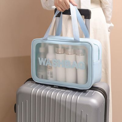 Sac transparent de lavage de voyage d'article de toilette du sac 3 de PCS de cosmétique clair de maquillage pour des femmes