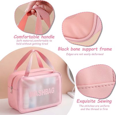 Résistant à l'eau multifonctionnel de sac de maquillage d'article de toilette de voyage avec la poignée pratique