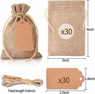 3&quot; x 4&quot; des sacs avec le cordon, épousant les sacs de toile hessois mettent en sac, des sacs de toile de jute de poches de bijoux