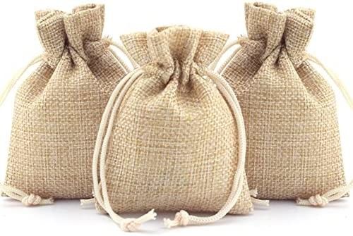 Les sacs de cadeau avec le cordon, les sucreries de toile de sacs de sucrerie de sacs de toile de jute mettent en sac pour la noce de Noël