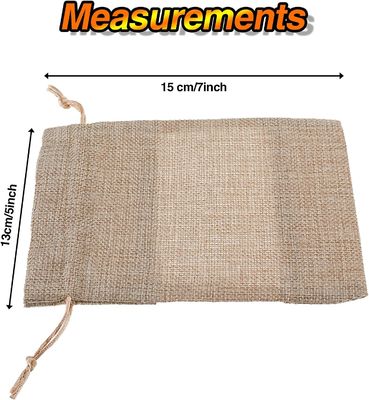 La toile de jute pure de sac d'organza de sac de toile de jute met en sac des sacs de cadeau avec le cordon, pour les échantillons cosmétiques Mesh Pouch de faveurs de noce