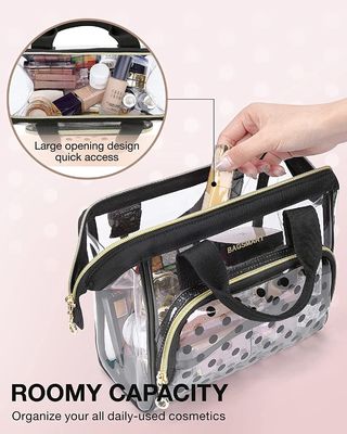 L'organisateur transparent Case de sac de maquillage de Lightweit pour les accessoires mignons d'articles de toilette de CosmeticsPouch de femmes balaye Polk